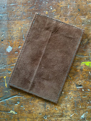 Luxury Handmade ultra thin supple brown leather suede fortunewallet